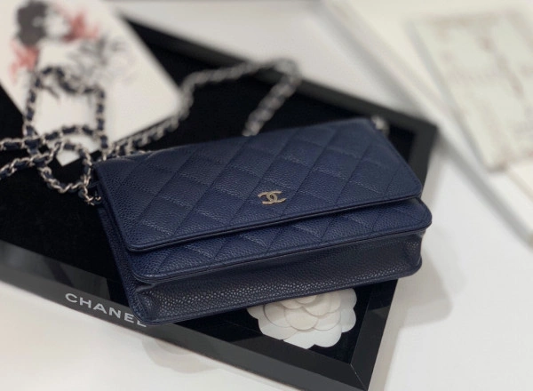 CHANEL CHAIN WALLET CAVIAR WITH SILVER HARDWARE HighQuality 718 - Image 7