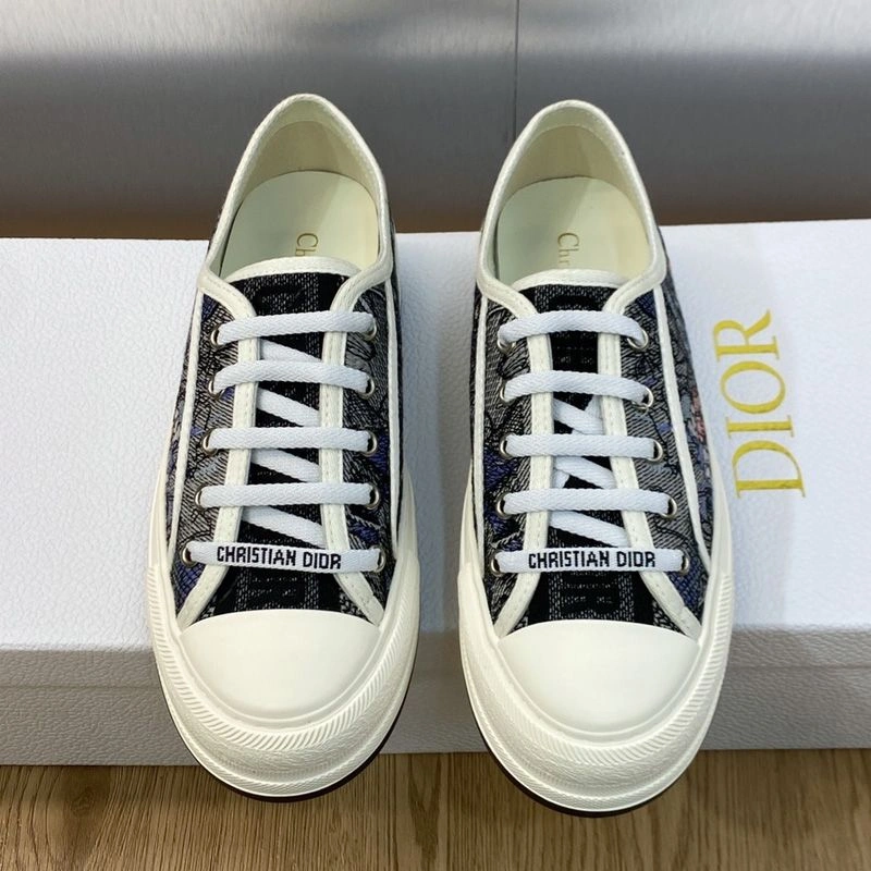 AllSeason 6814 Walk'n'Dior Platform Sneakers Unisex Jardin Magique Motif Canvas Blue - Image 3