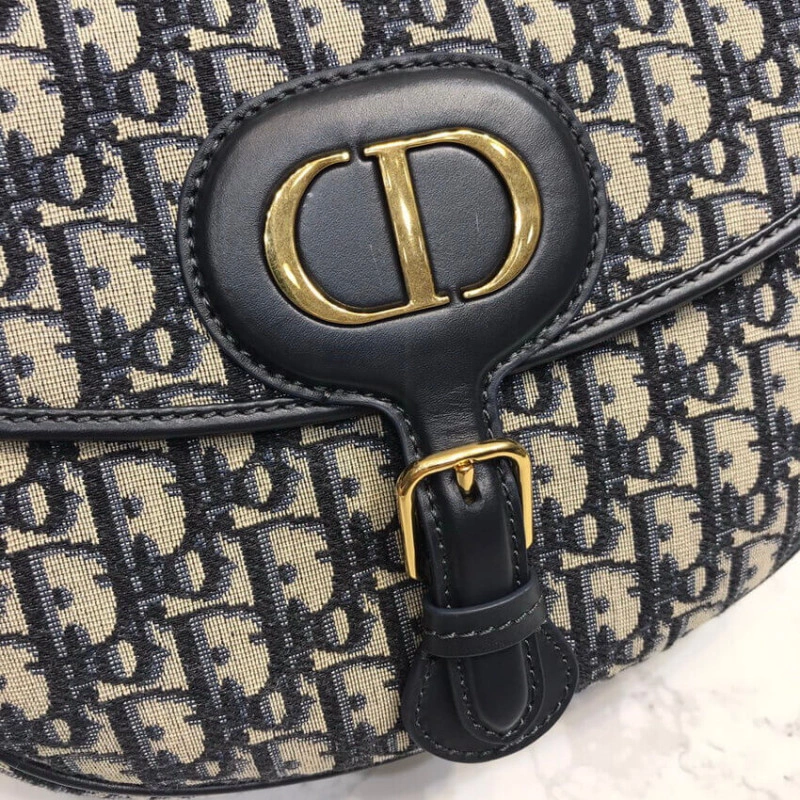 'Christia Christian Dior Large Bobby Bag Blue Oblique Jacquard - Image 4