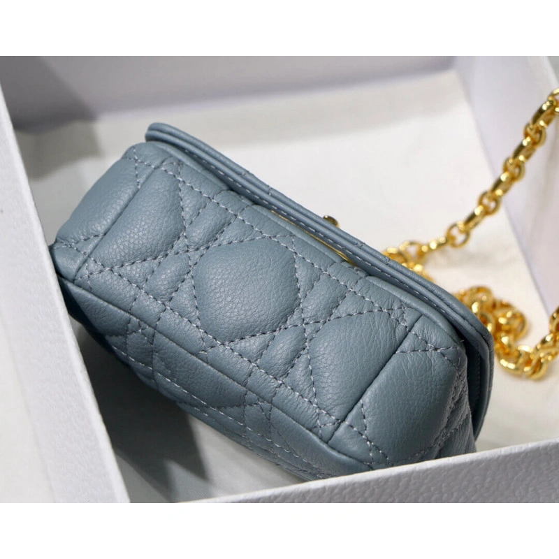 Removable Christian Dior Micro Caro Bag Cloud Blue Supple Cannage Calfskin - Image 8