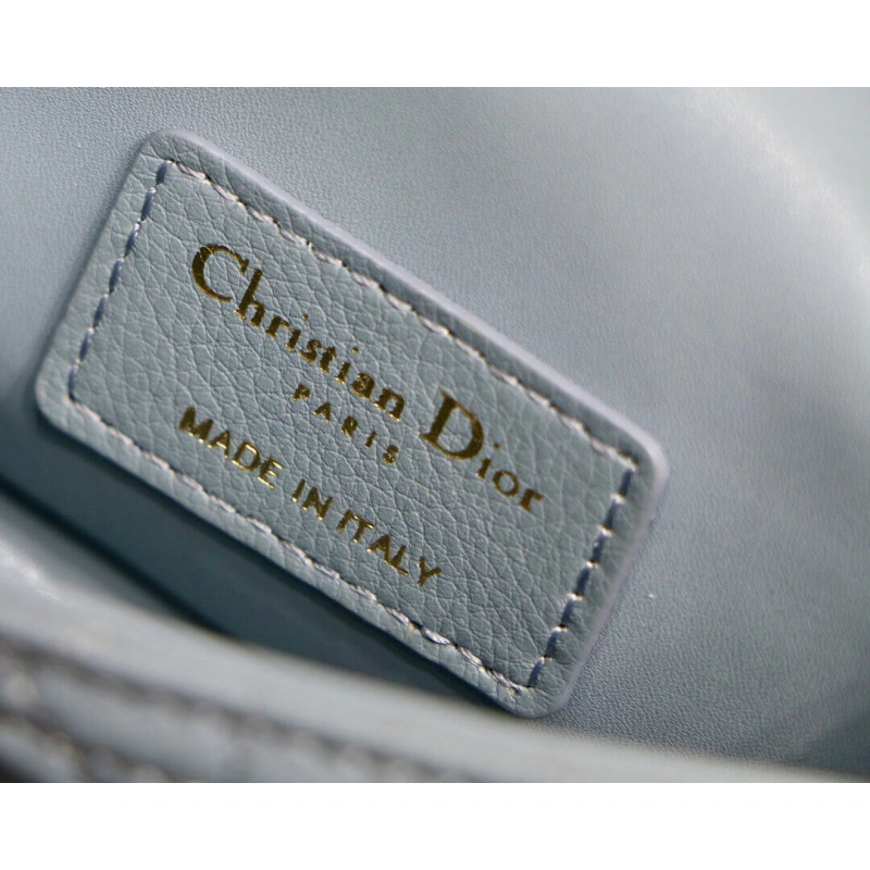 Removable Christian Dior Micro Caro Bag Cloud Blue Supple Cannage Calfskin - Image 10