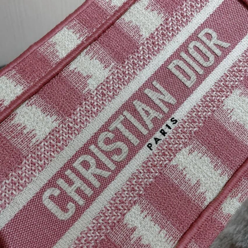 A Maria Gr Christian Dior Mini Book Tote Pink D-Stripes Embroidery - Image 6