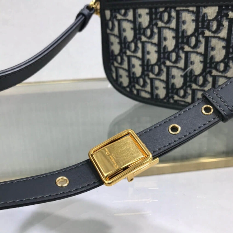 Adjustabl Christian Dior Small Bobby Bag Blue Oblique Jacquard - Image 10