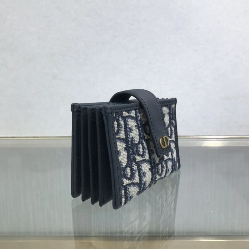 The 30 Mon Dior 30 Montaigne 5-Gusset Card Holder Blue Oblique Jacquard - Image 4