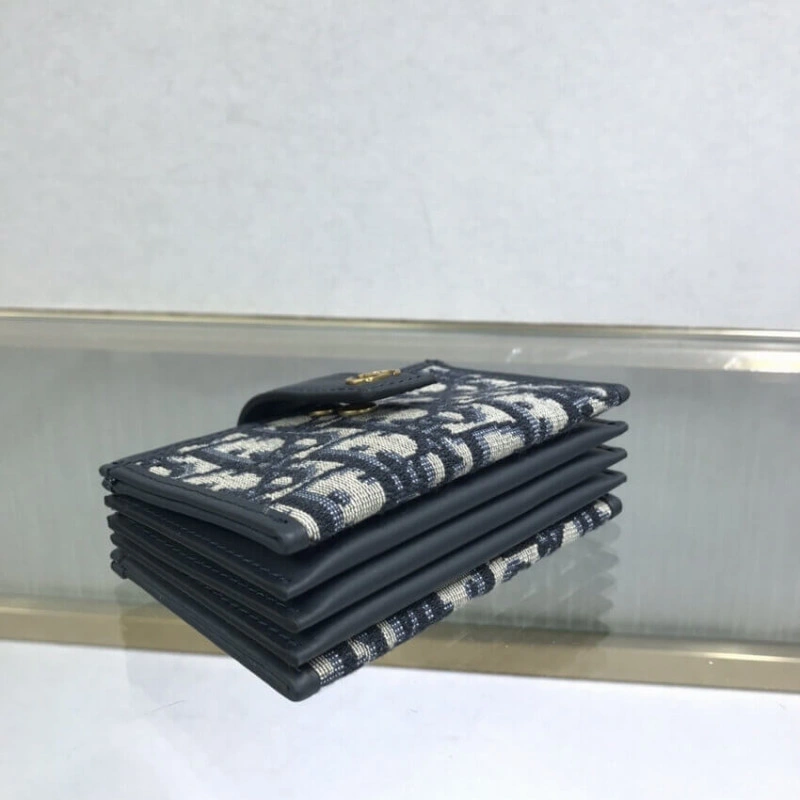 The 30 Mon Dior 30 Montaigne 5-Gusset Card Holder Blue Oblique Jacquard - Image 5