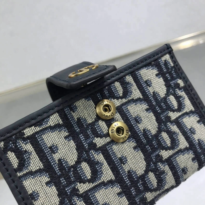 The 30 Mon Dior 30 Montaigne 5-Gusset Card Holder Blue Oblique Jacquard - Image 6