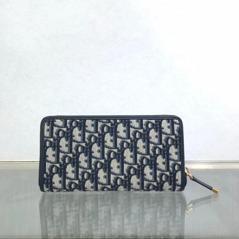 Blue Dior Dior 30 Montaigne Wallet Blue Oblique Jacquard - Image 3