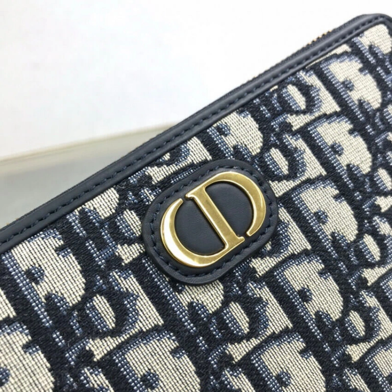 Blue Dior Dior 30 Montaigne Wallet Blue Oblique Jacquard - Image 5