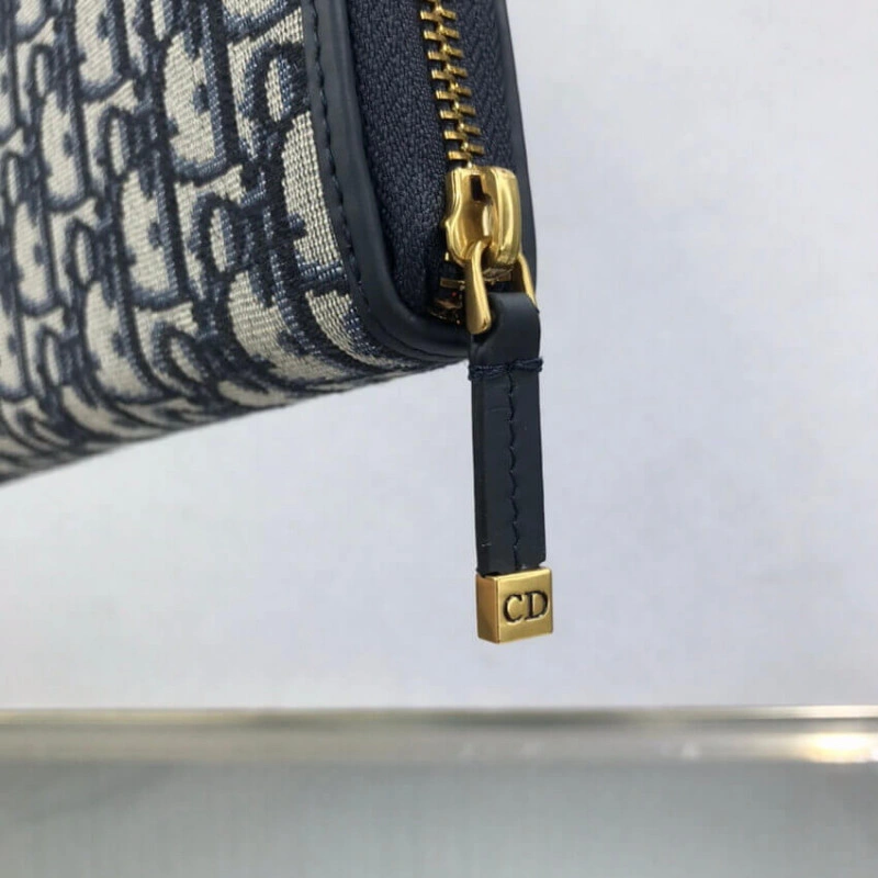 Blue Dior Dior 30 Montaigne Wallet Blue Oblique Jacquard - Image 6