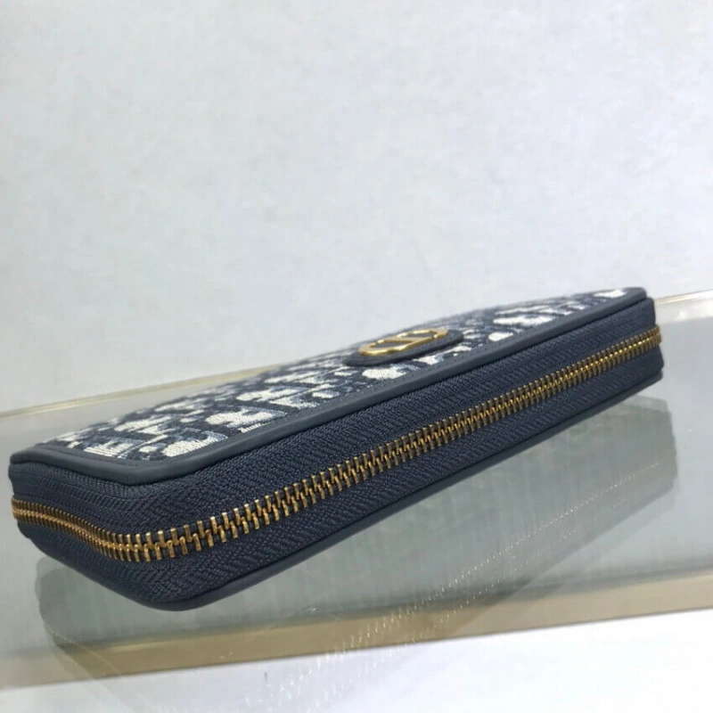 Blue Dior Dior 30 Montaigne Wallet Blue Oblique Jacquard - Image 7