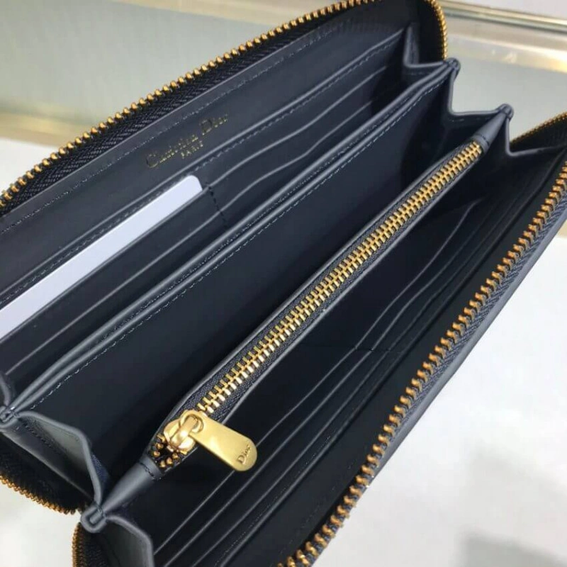 Blue Dior Dior 30 Montaigne Wallet Blue Oblique Jacquard - Image 9