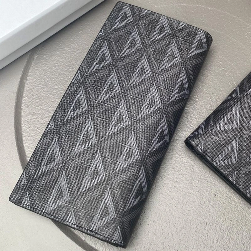 Dior Bi-Fold Long Card Holder CD Diamond Motif Canvas Black SmartChoice 6851 - Image 3