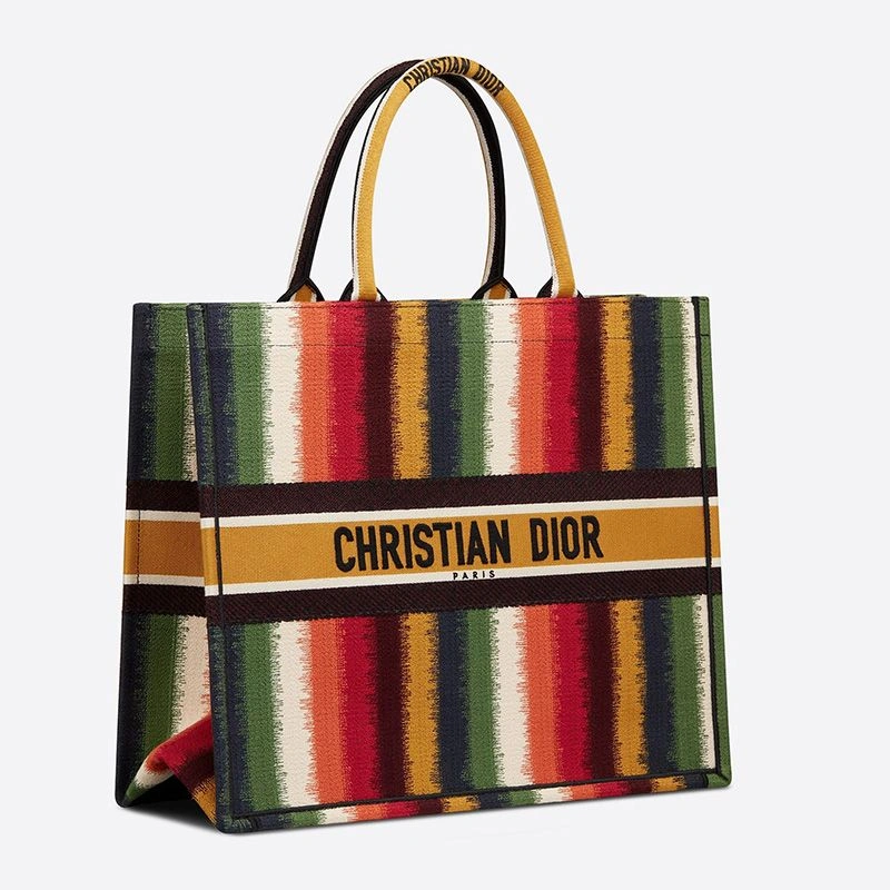 Dior Book Tote D-Stripes Motif Canvas Multicolor Fashionable 3593 - Image 3