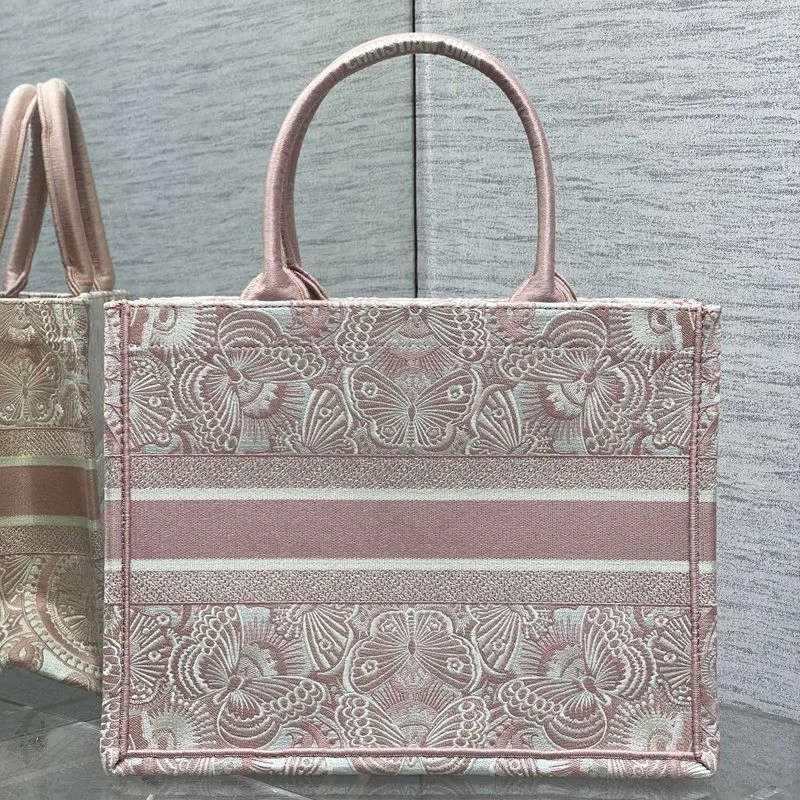 Dior Book Tote In D-Butterfly Paisley Motif Canvas Cherry Popular 6481 - Image 3