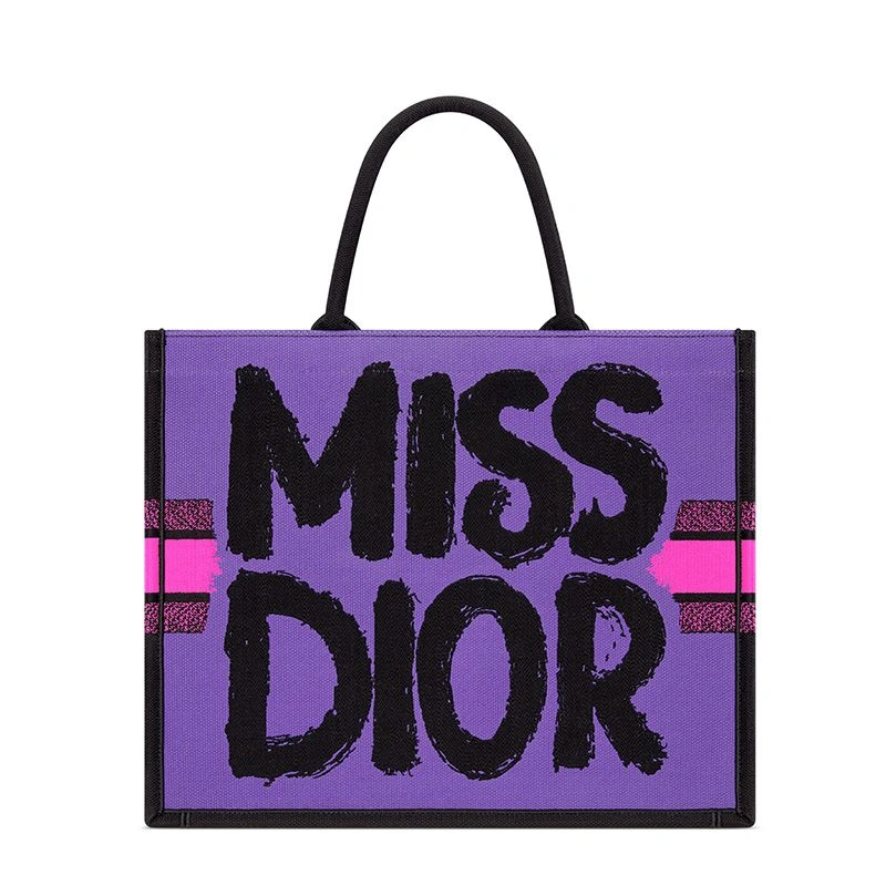 Dior Book Tote In Miss Dior Graffiti Motif Canvas Rose Trendy 363 - Image 3