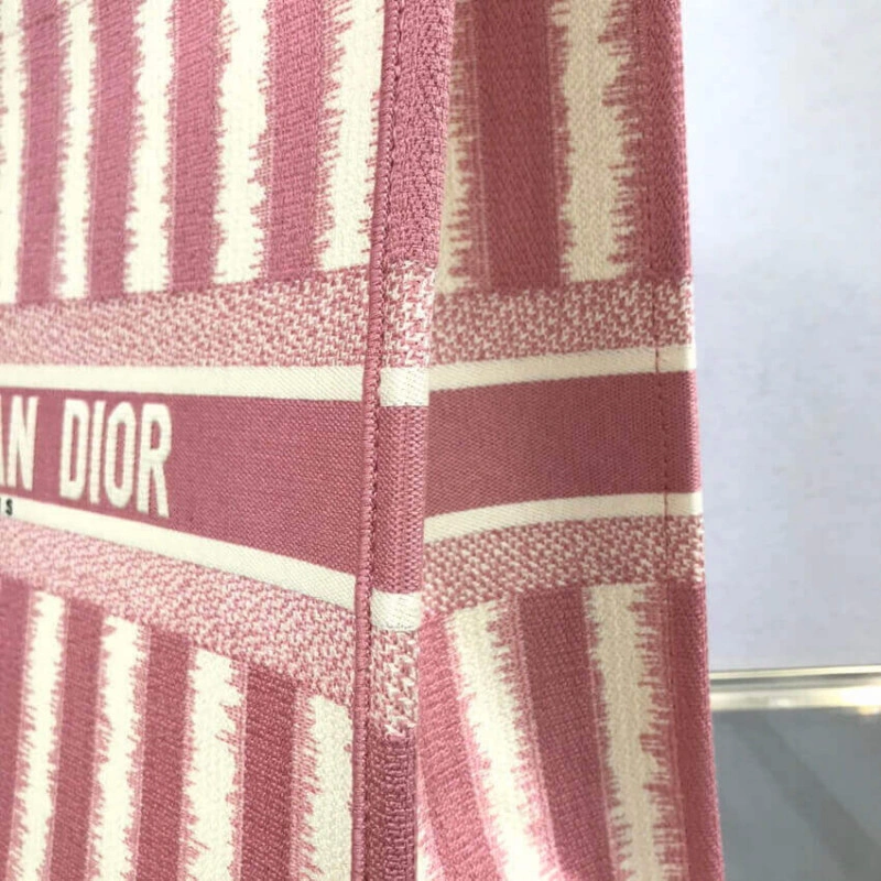 The Dior B Dior Book Tote Pink D-Stripes Embroidery - Image 8