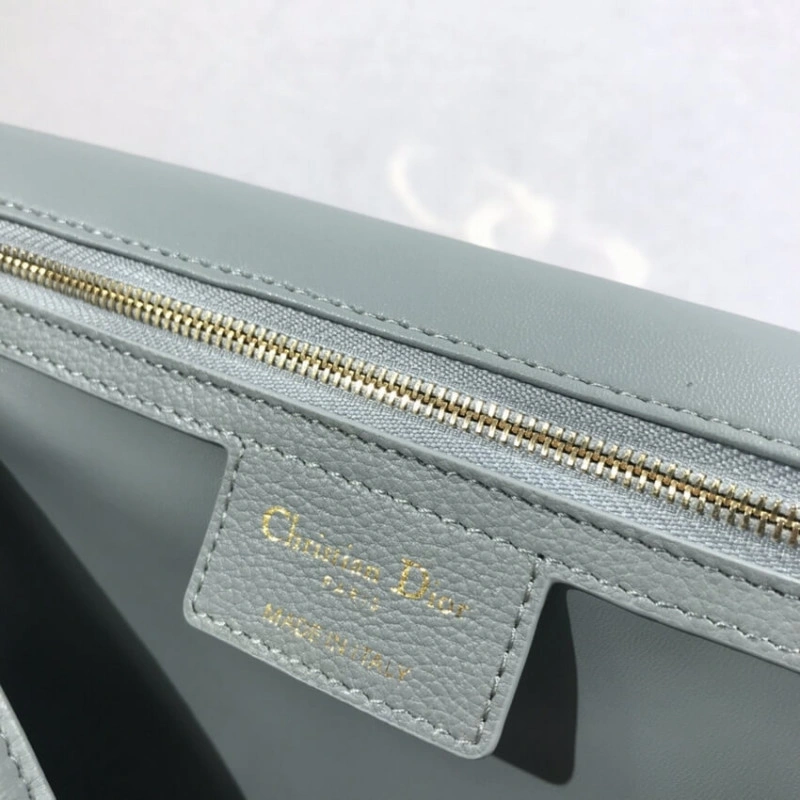 Back pock Dior Large Caro Bag Grey Supple Cannage Calfskin - Image 9