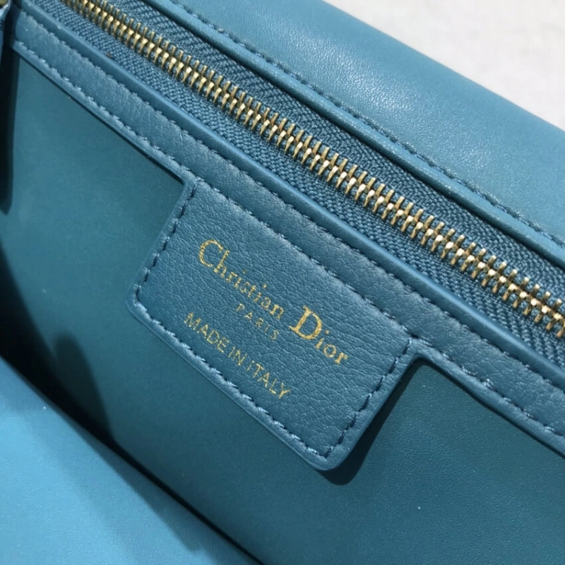 Interior Dior Large Caro Bag Ocean Blue Supple Cannage Calfskin - Image 9
