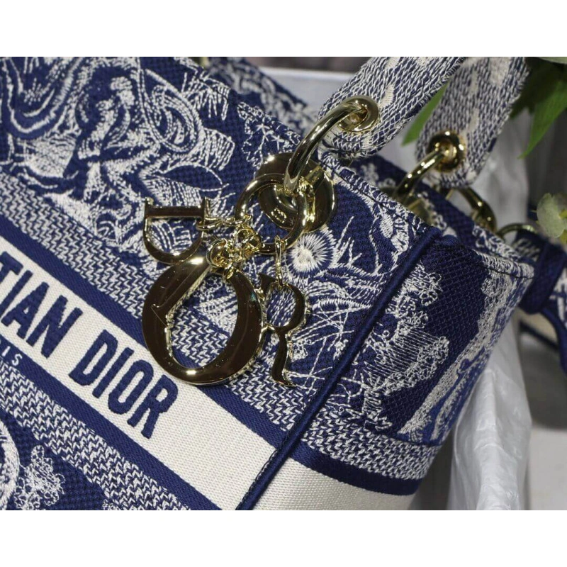 Dust bag Dior Medium Lady D-Lite Bag Blue Toile de Jouy Reverse Embroidery - Image 8