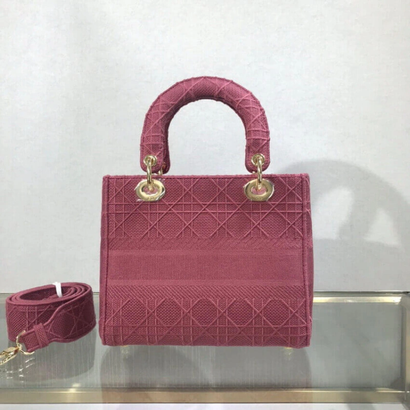The Lady D Dior Medium Lady D-Lite Bag Mallow Rose Cannage Embroidered - Image 7