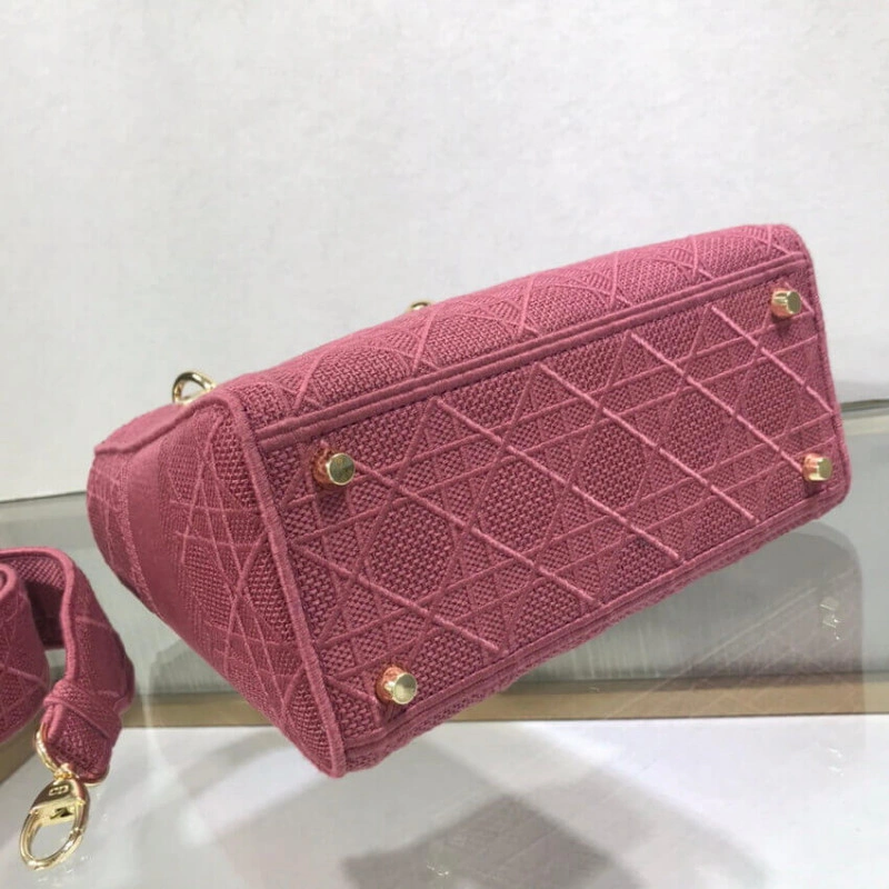 The Lady D Dior Medium Lady D-Lite Bag Mallow Rose Cannage Embroidered - Image 11