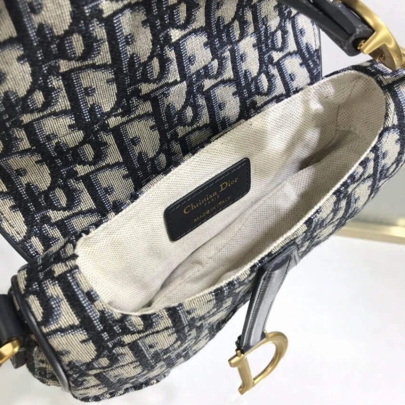 21 x 18 x Dior Mini Saddle Bag Blue Oblique Jacquard - Image 13