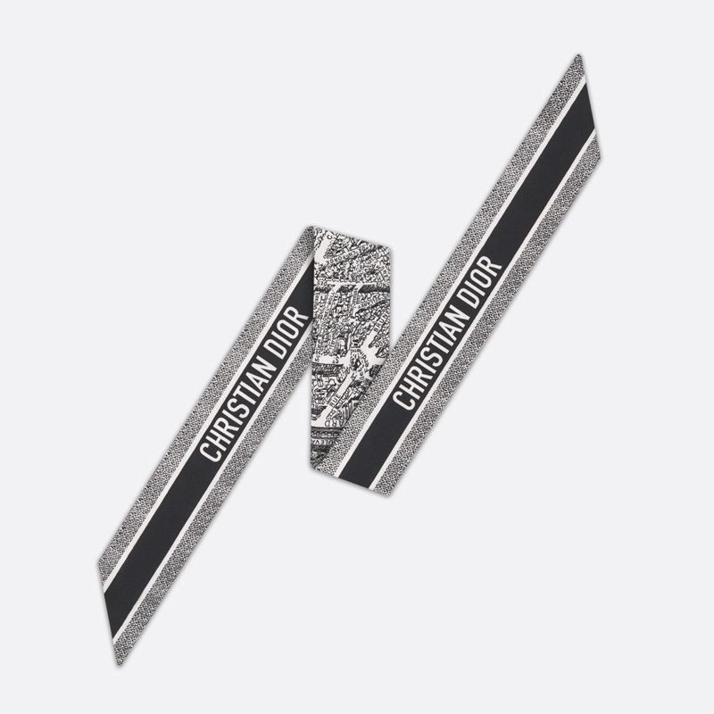 Dior Mitzah Twill In Plan de Paris Motif Silk White UrbanStyle 3145 - Image 3