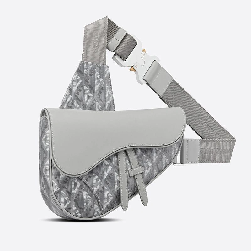 Dior Saddle Crossbody CD Diamond Motif Canvas Grey WellDesigned 2763 - Image 3