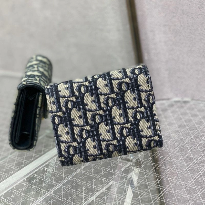 Dior Saddle Trifold Wallet In Oblique Motif Canvas Blue HighQuality 3618 - Image 3