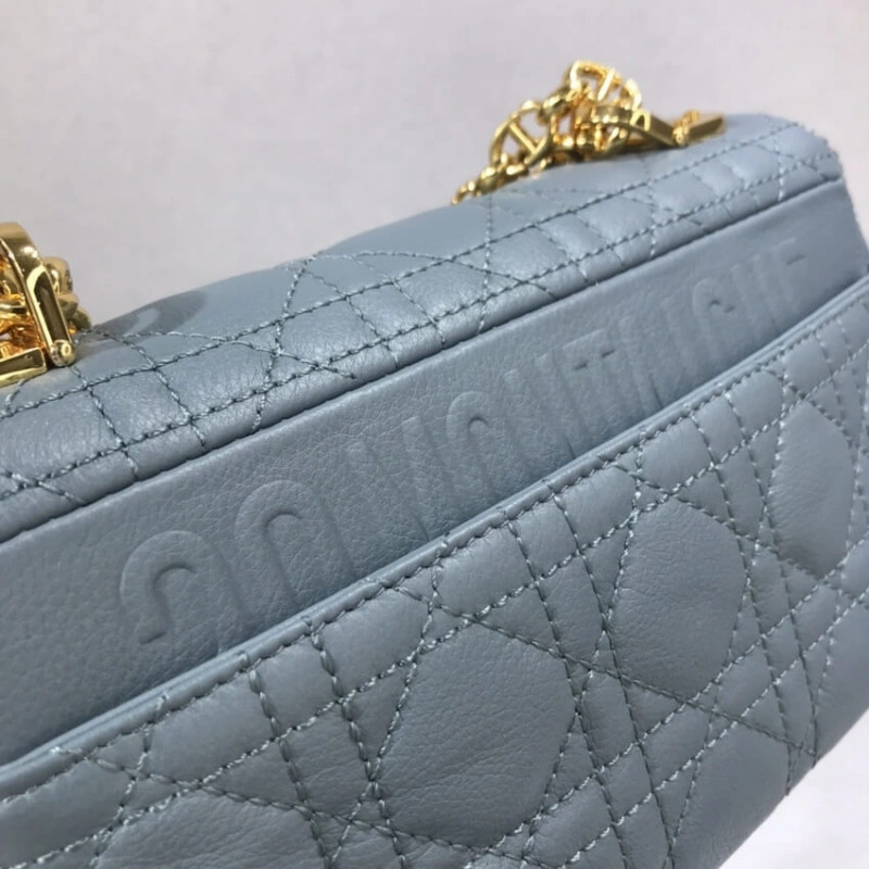20 x 12 x Dior Small Caro Bag Cloud Blue Supple Cannage Calfskin - Image 6