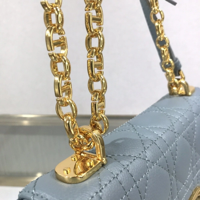 20 x 12 x Dior Small Caro Bag Cloud Blue Supple Cannage Calfskin - Image 9