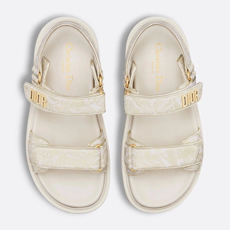 DiorAct Sandals Women Butterfly Allover Motif Leather White HighQuality 9525 - Image 3