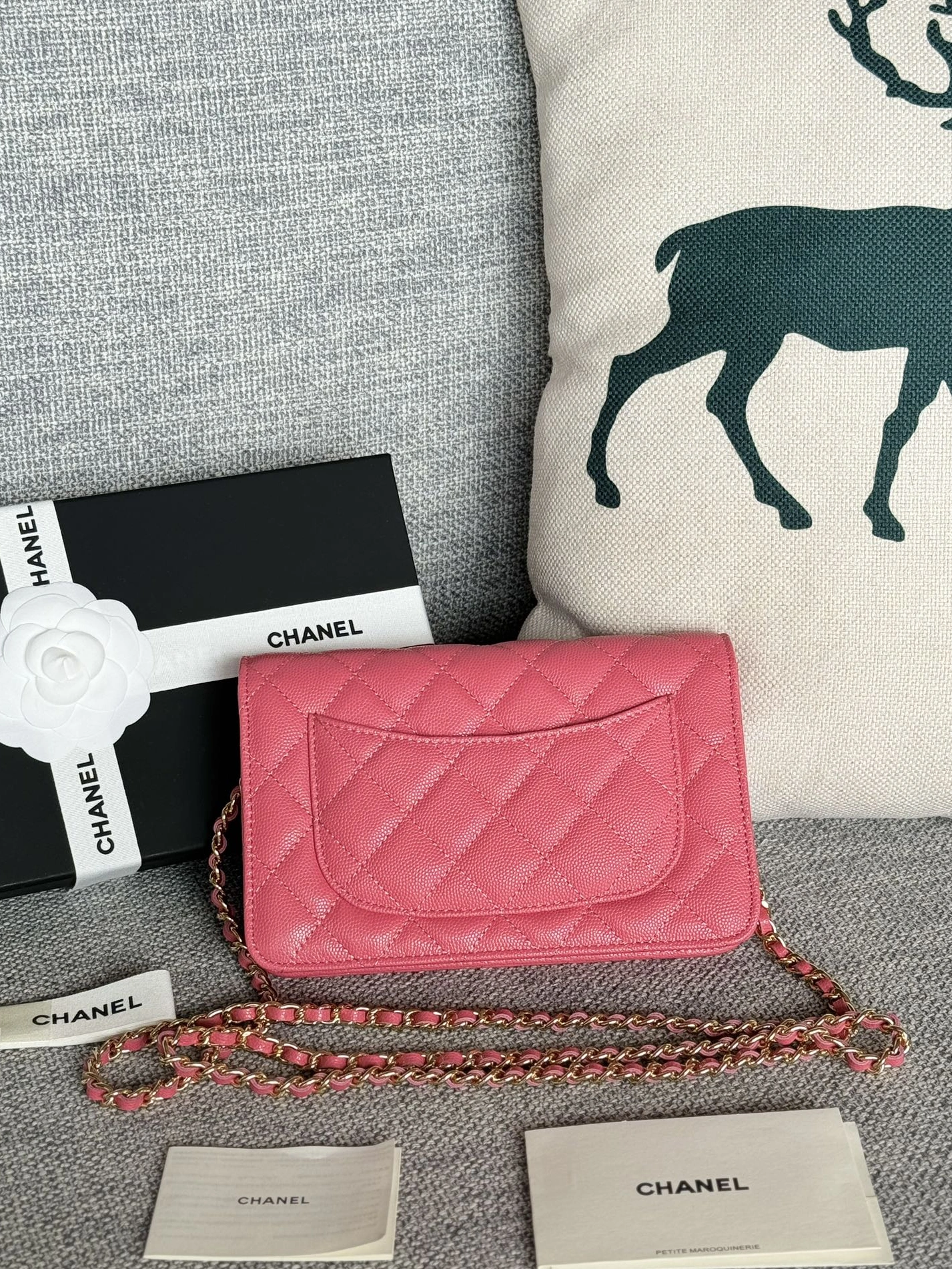 Elegant 8699 Chanel AAA Quality Messenger Bags In Gold For Women