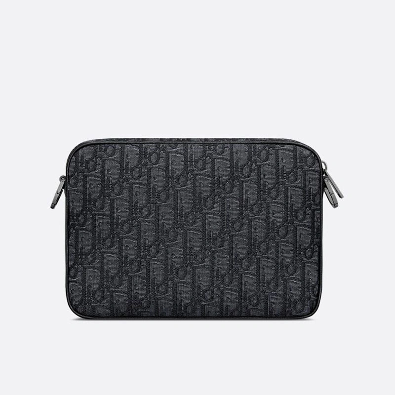 GoodFit 5405 Dior Saddle Triple Pouch In Oblique Motif Canvas Black - Image 3