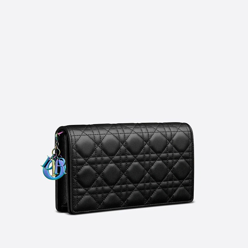 Lady Dior Pouch Emblematic Cannage Lambskin Black EasyMatch 7615 - Image 3