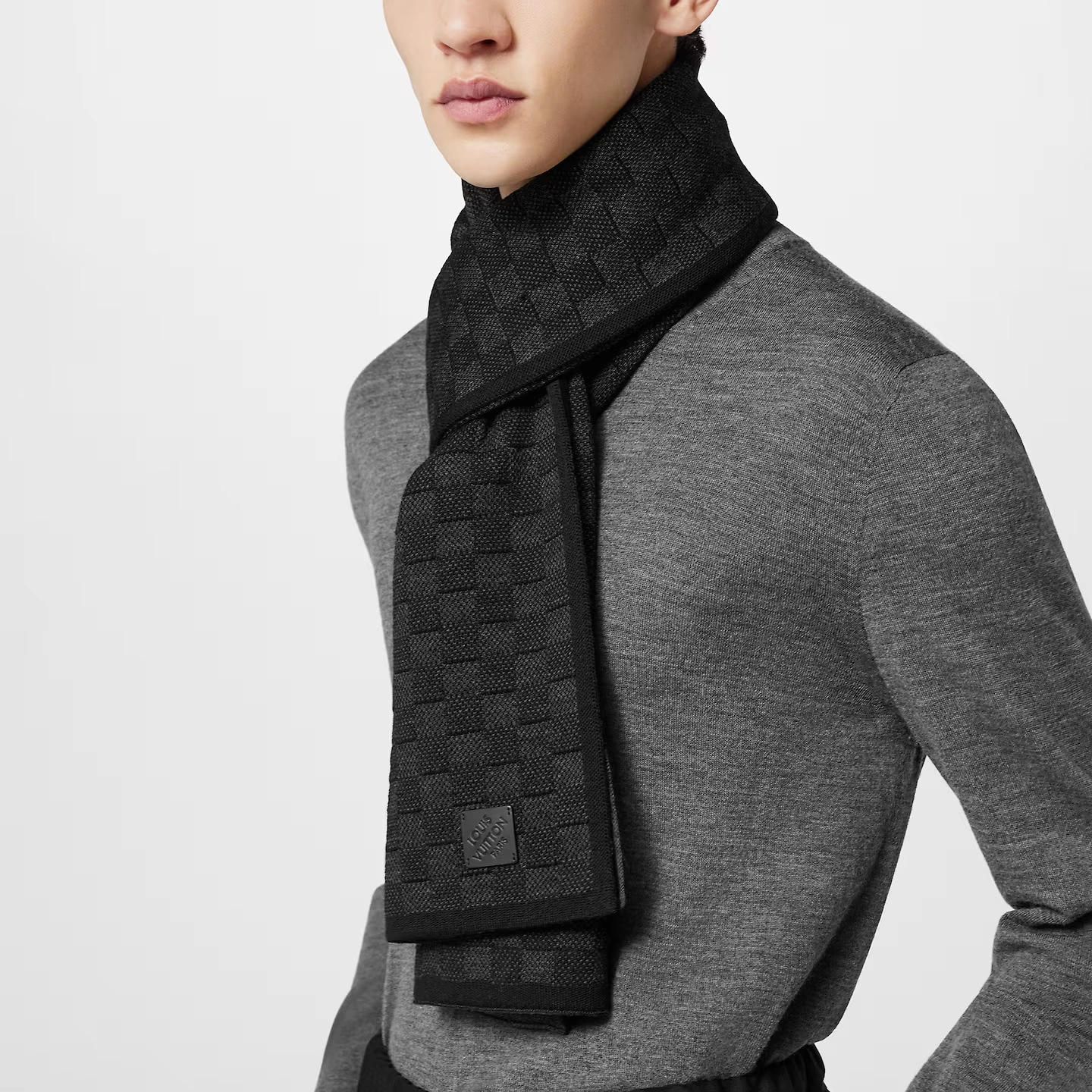 Louis Vuitton Anthracite M77988 Néo Petit Damier Scarf - Image 4