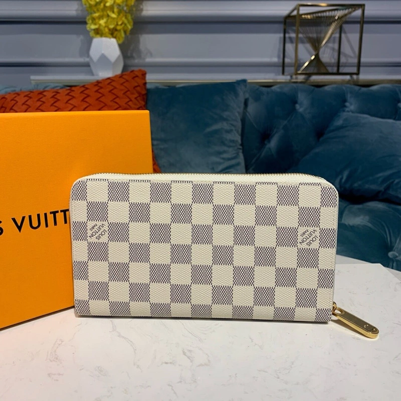 Louis Vuit Louis Vuitton Damier Azur Canvas Zippy Organizer Wallet - Image 6