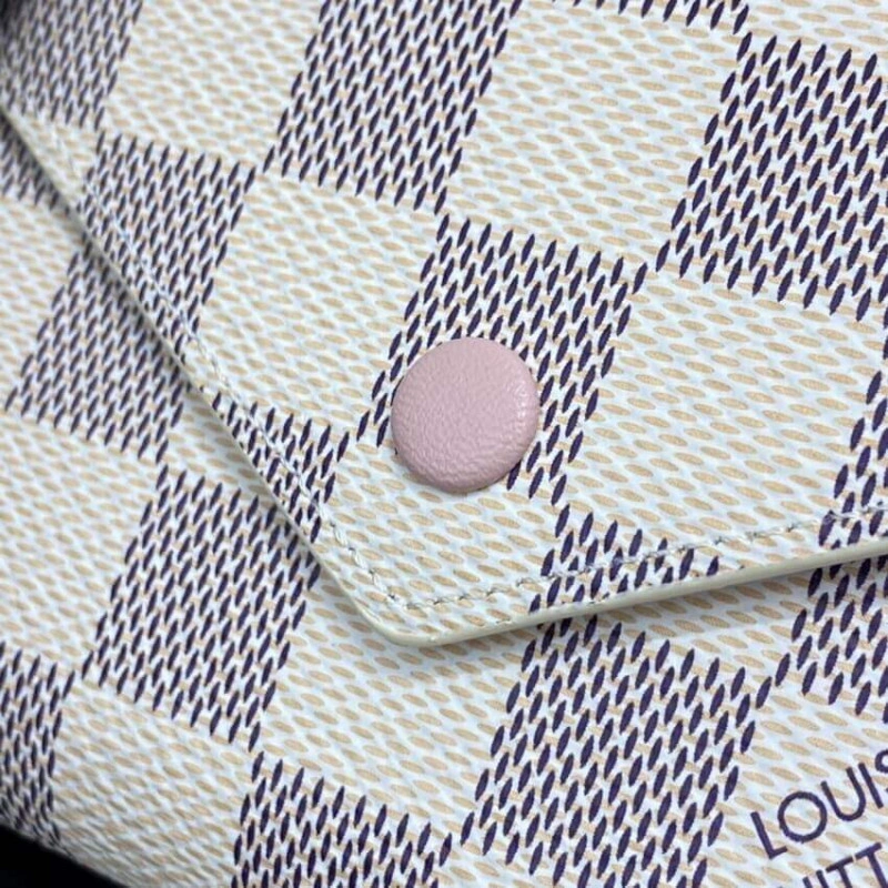 Goldcolor Louis Vuitton Damier Azur Victorine Wallet Pink - Image 6