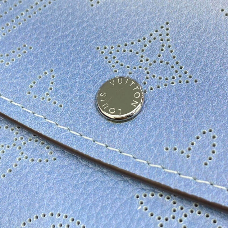 2 large c Louis Vuitton Iris Wallet in Blue Gradient Mahina Perforated Leather - Image 6