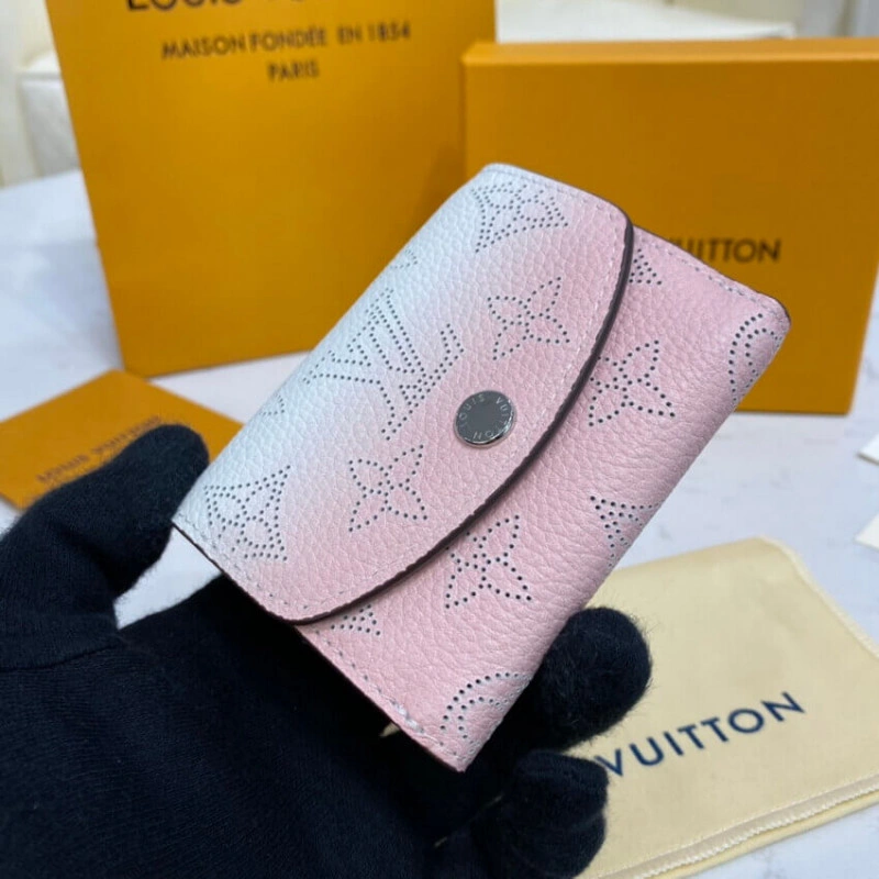 Mahina pe Louis Vuitton Iris XS Wallet in Pink Gradient Mahina Perforated Leather - Image 3
