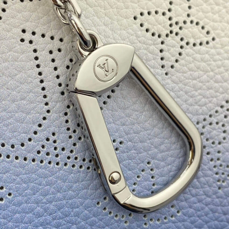 Microfibe Louis Vuitton Key Pouch in Blue Gradient Mahina Perforated Leather - Image 5