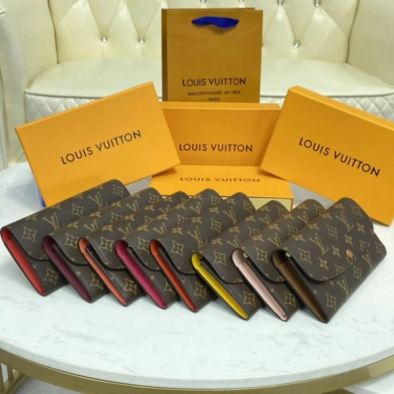 1 large g Louis Vuitton Monogram Canvas Emilie Wallet Pink - Image 11