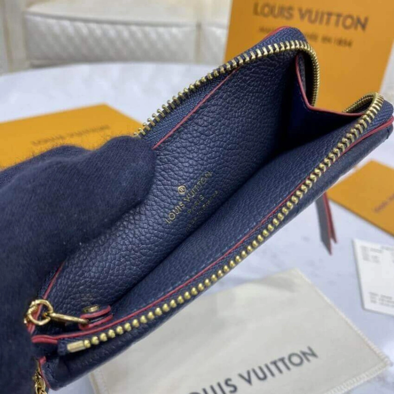 3 card sl Louis Vuitton Monogram Empreinte Card Holder Recto Verso Blue - Image 10