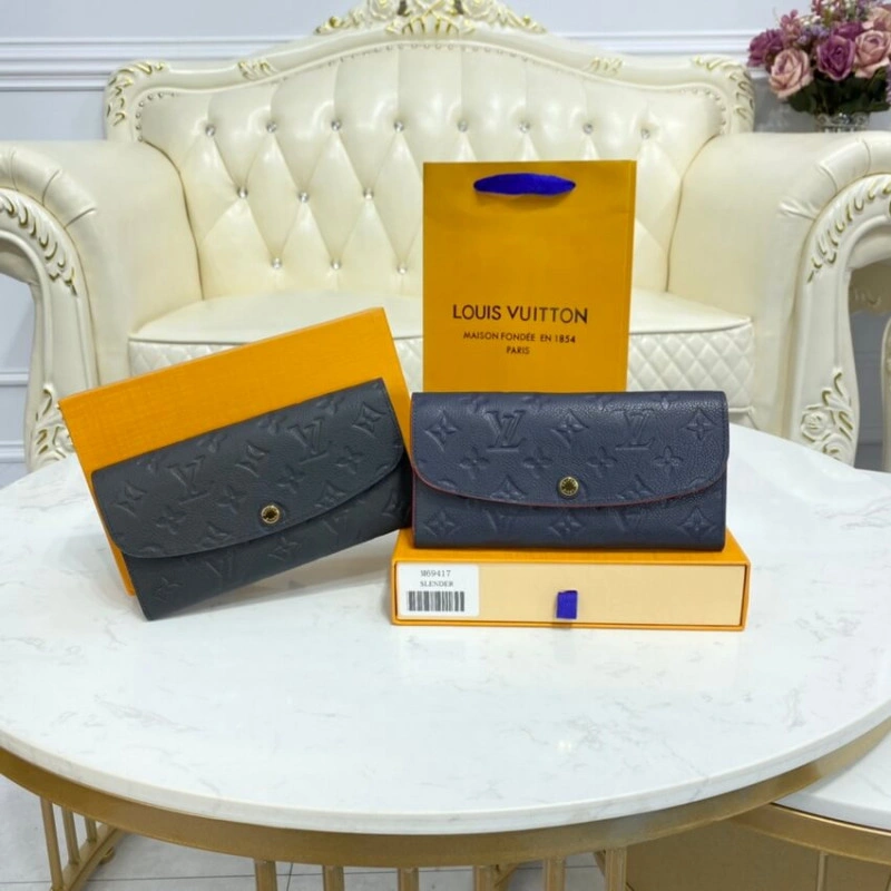 Goldcolor Louis Vuitton Monogram Empreinte Emilie Wallet Black - Image 11