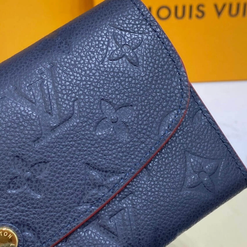 Marine Louis Vuitton Monogram Empreinte Emilie Wallet Marine Rouge - Image 5