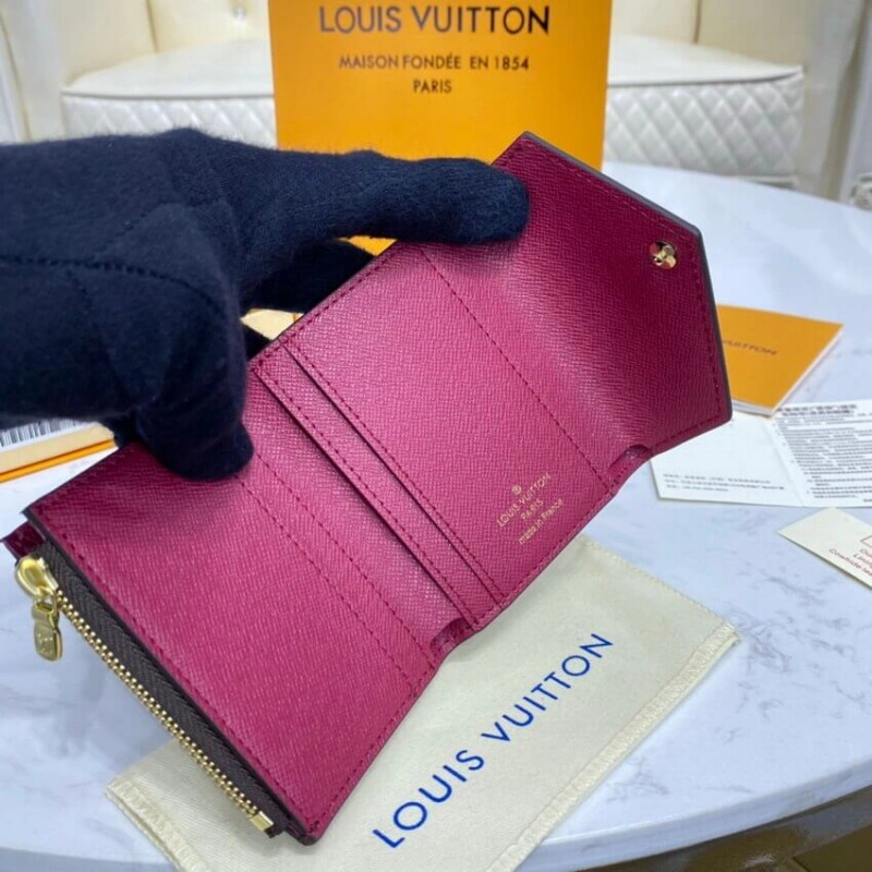 1 flat ba Louis Vuitton Monogram Zoe Wallet Fuchsia - Image 9