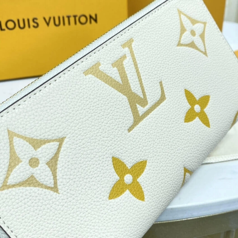Monogram Louis Vuitton Zippy Wallet Cream Saffron - Image 4