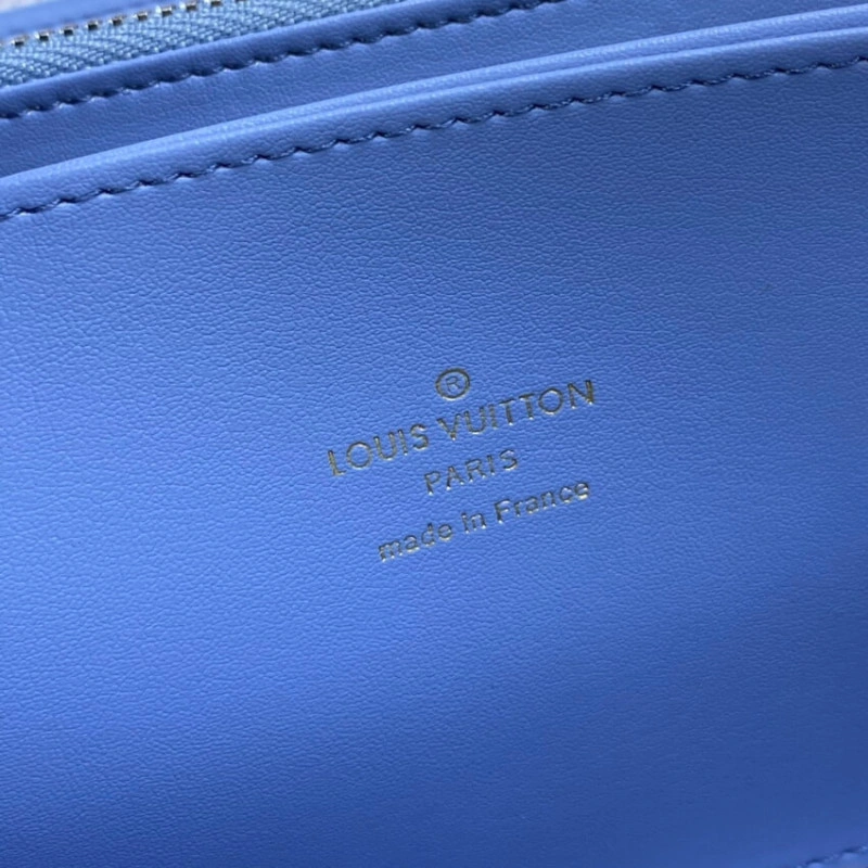 Silvercol Louis Vuitton Zippy Wallet in Blue Gradient Mahina Perforated Leather - Image 8