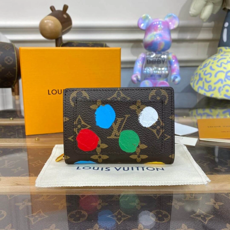Goldcolor Louis Vuitton x Yayoi Kusama Lou Wallet M81981 - Image 3