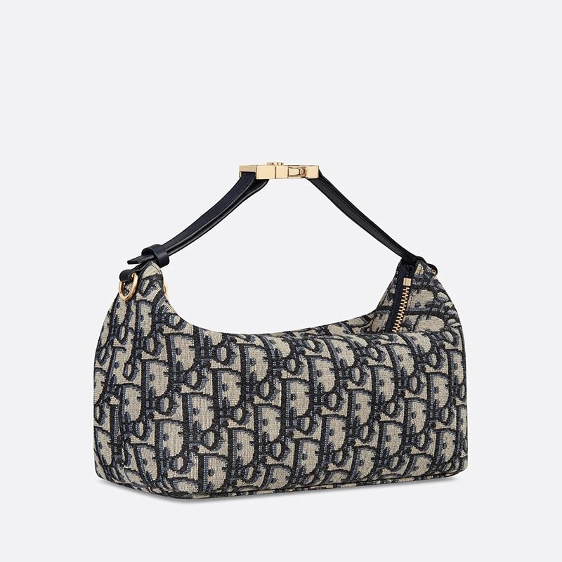 Medium DiorTravel Nomad Pouch In Oblique Motif Canvas Blue UrbanStyle 7601 - Image 3